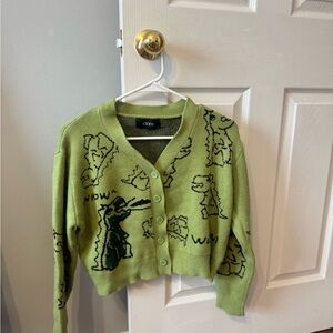 Cider Olive Graphic Cardigan
